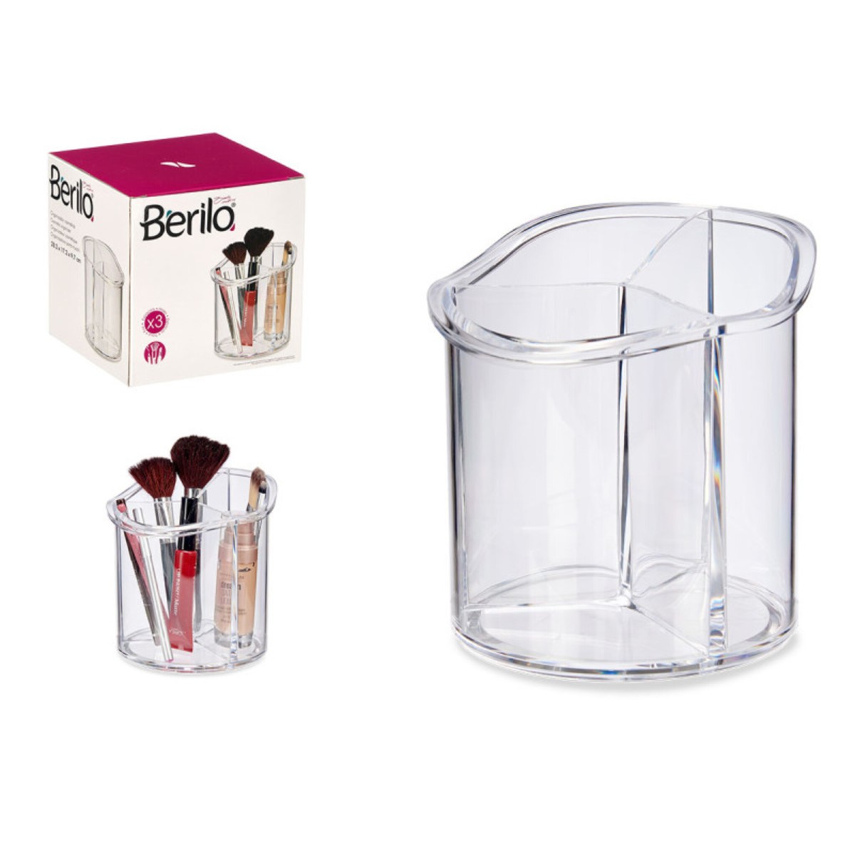 Organizador Redondo Alto 3 Huecos 15,5×15×15 Cm