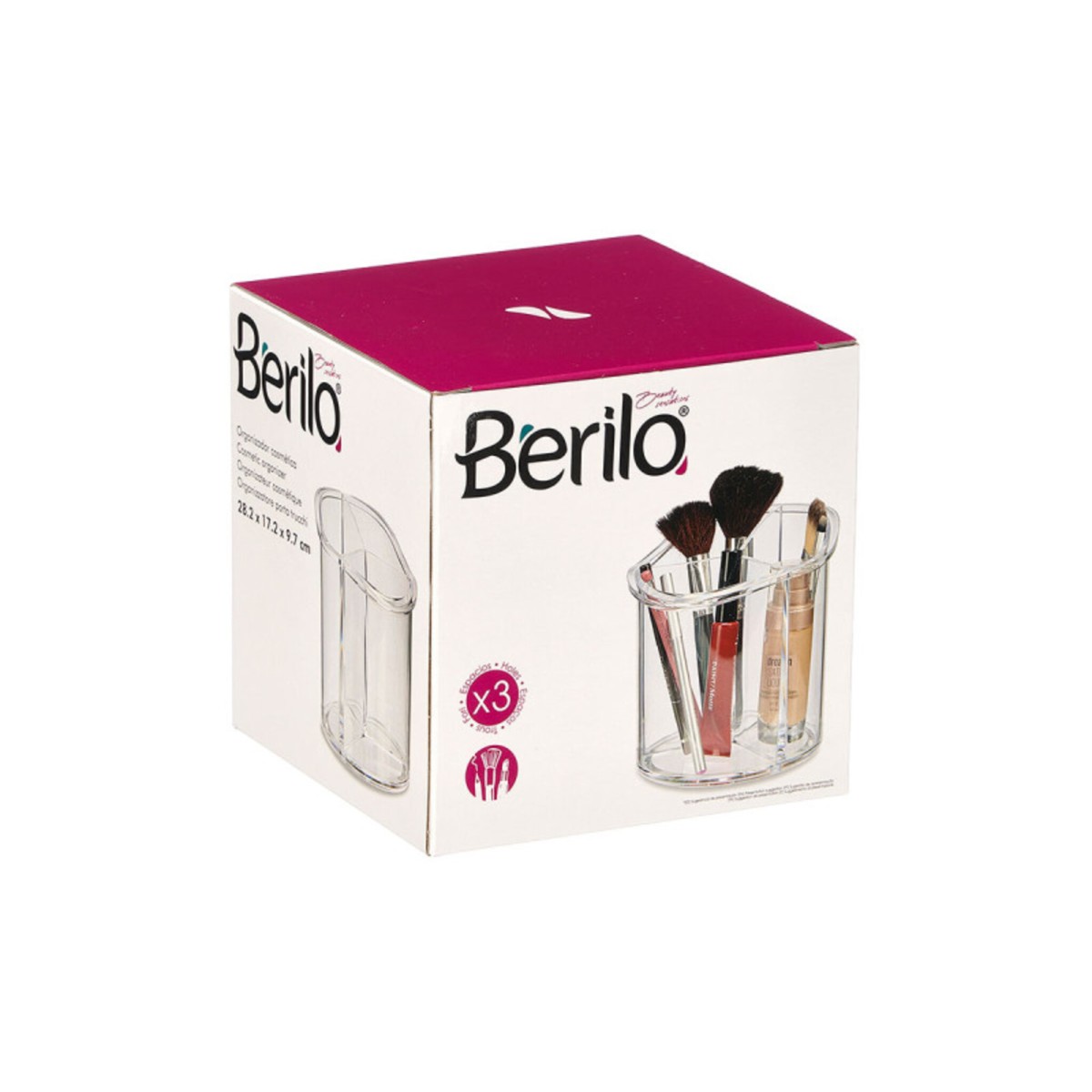 Organizador Redondo Alto 3 Huecos 15,5×15×15 Cm