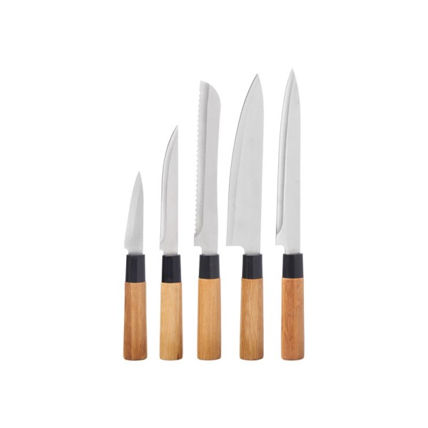 Set 5 Cuchillos Bambu 25,5x38x2,8 Cm