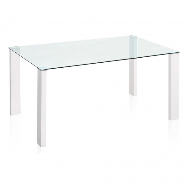 Mesa de Comedor Fija Cristal Templado Hana Blanco...