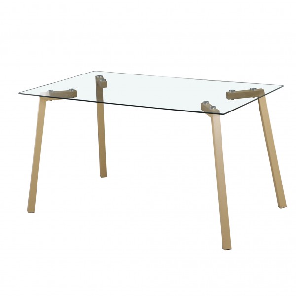 Mesa de Comedor Sullie Cristal Madera 140x80x75 Cm