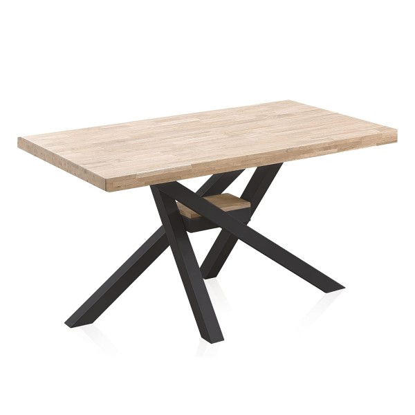 Mesa Comedor Fija Xena Roble Nordish-Negro 160x100x76 Cm