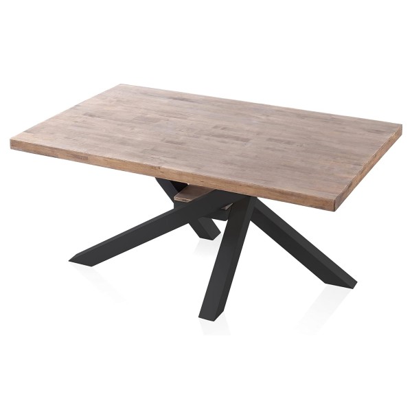 Mesa Comedor Fija Xena Roble Honey-Negro 160x100x76 Cm