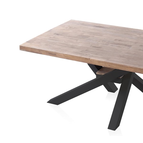 Mesa Comedor Fija Xena Roble Honey-Negro 160x100x76 Cm 2