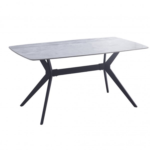 Mesa de Comedor Fija Calista Cerámica Negro 160x90x76 Cm