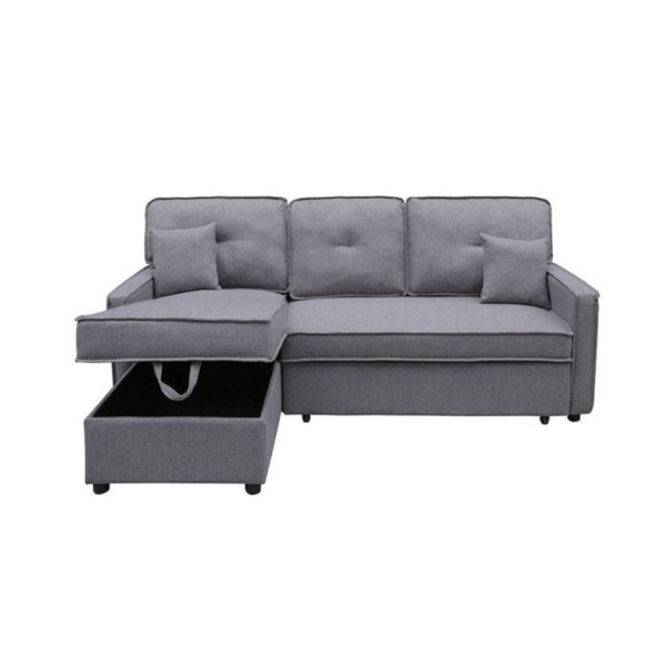 Chaiselongue Cama Con Arcón DAX Tapizado Malmo Gris... 2