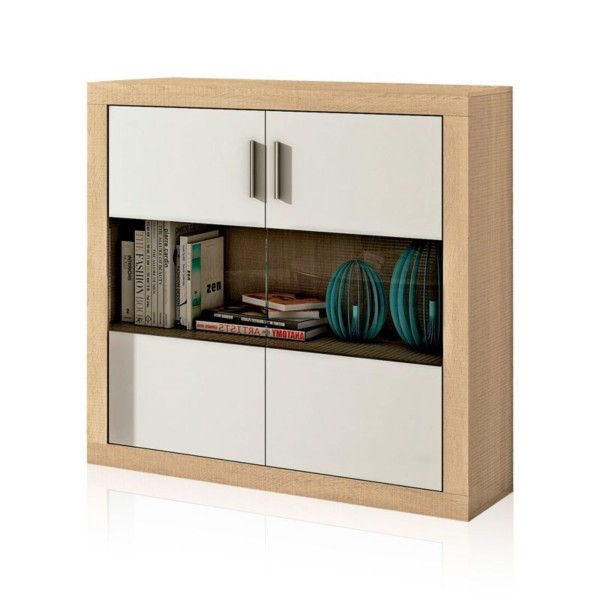 Bodeguero 2 Puertas Lara Cambria-Blanco 110x34,6x110 Cm 2