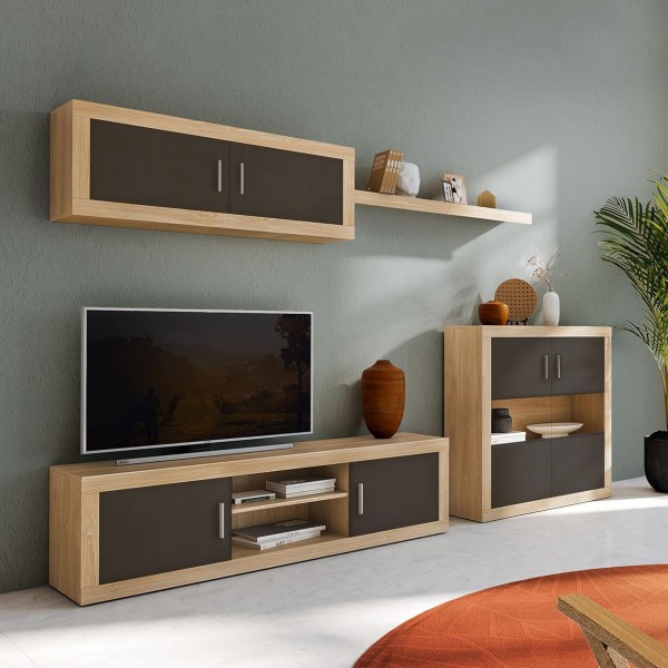 Bodeguero 2 Puertas Lara Cambria–Grafito 110×34,6×110 Cm 2