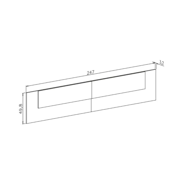 Cabecero Matrimonio 247 cm Donald Puccini-Andersen 247x3,2x49,8 Cm