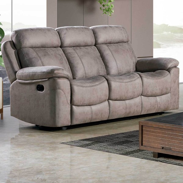 Sofá 3 Plazas 3 Asientos Con 2 Relax Menfis Nolia Cemento... 2