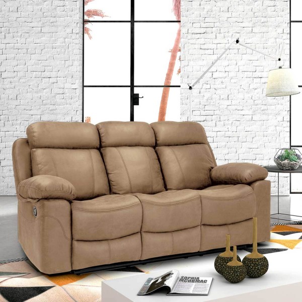 Sofá 3 Plazas 3 Asientos Con 2 Relax Menfis Nolia Piedra... 2