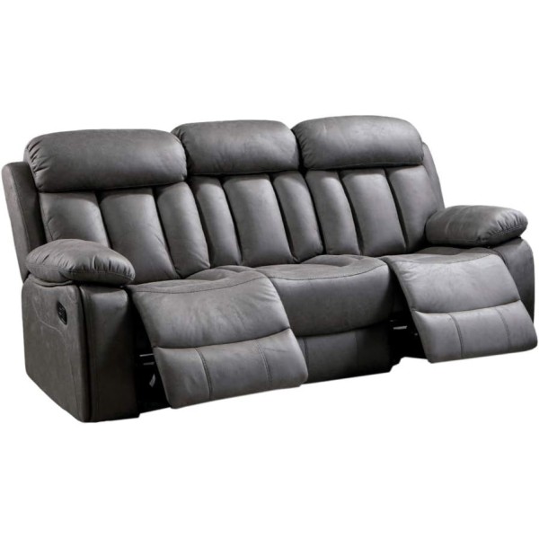 Sofá 3 Plazas Relax Manual Madrid Jade Marengo 208x97x101 Cm