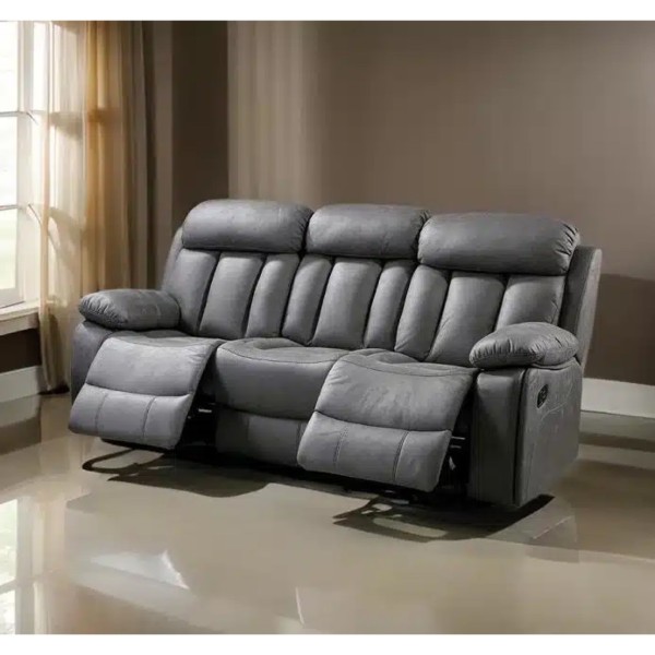 Sofá 3 Plazas Relax Manual Madrid Jade Marengo 208x97x101 Cm 2