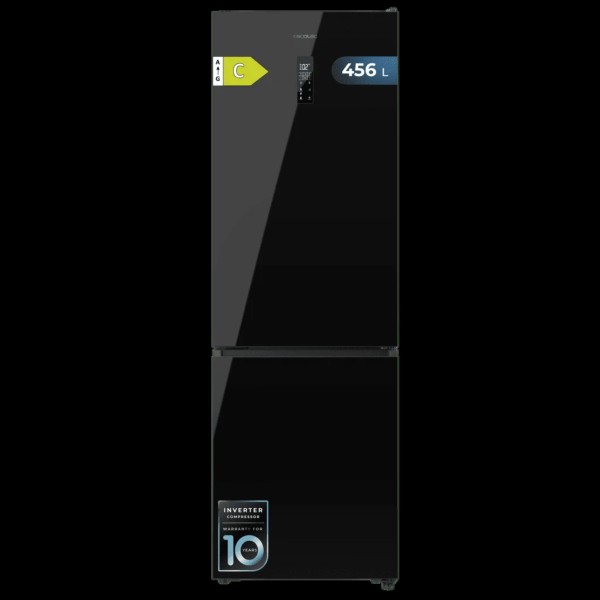 Frigorífico Combi Bolero Combi 456 Black Glass C Cristal Negro 456 L Total No Frost CECOTEC 59,5x68x201 Cm