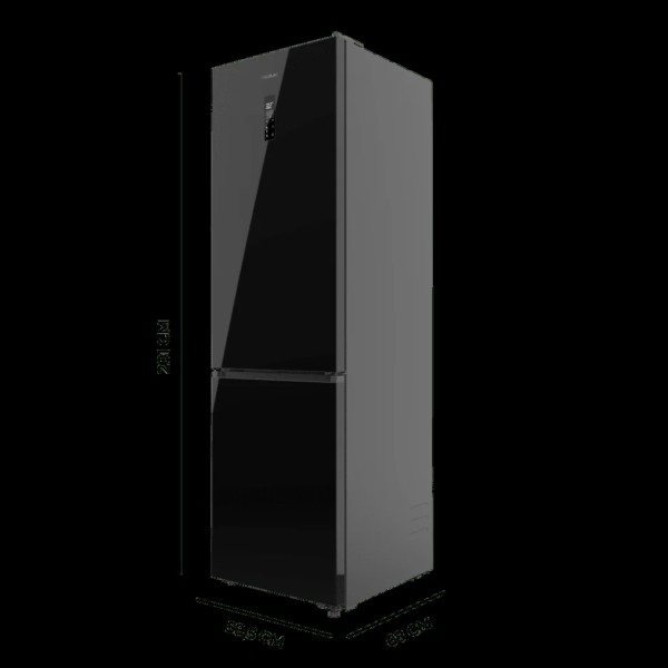 Frigorífico Combi Bolero Combi 456 Black Glass C Cristal Negro 456 L Total No Frost CECOTEC 59,5x68x201 Cm