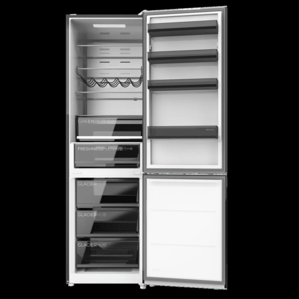 Frigorífico Combi Bolero Combi 456 Black Glass C Cristal Negro 456 L Total No Frost CECOTEC 59,5x68x201 Cm