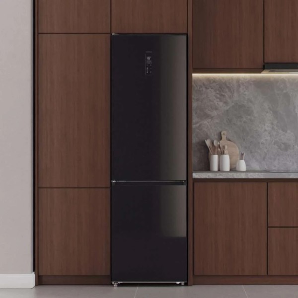 Frigorífico Combi Bolero Combi 456 Black Glass C Cristal Negro 456 L Total No Frost CECOTEC 59,5x68x201 Cm