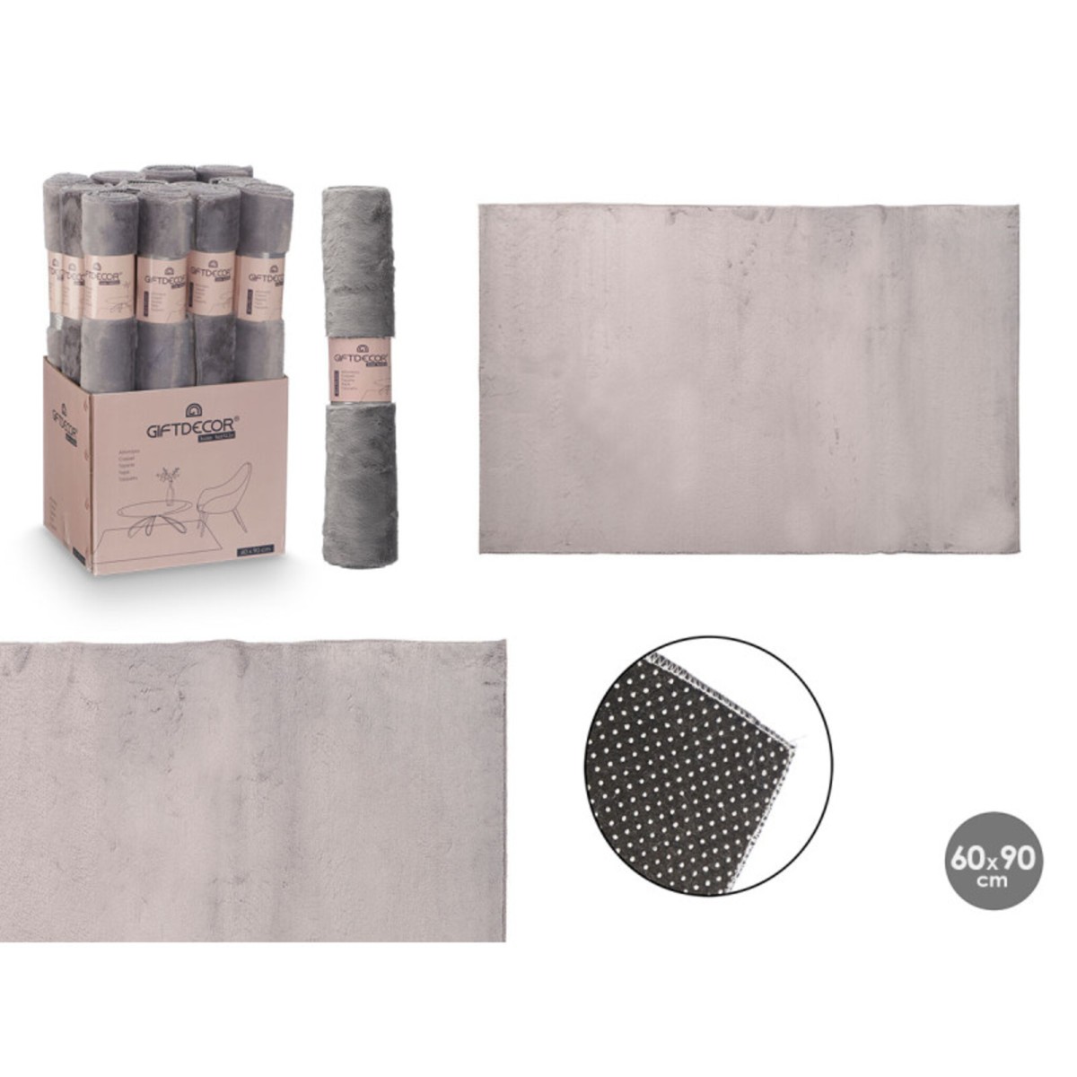 Alfombra Soft Gris Oscuro 60x90x1 Cm