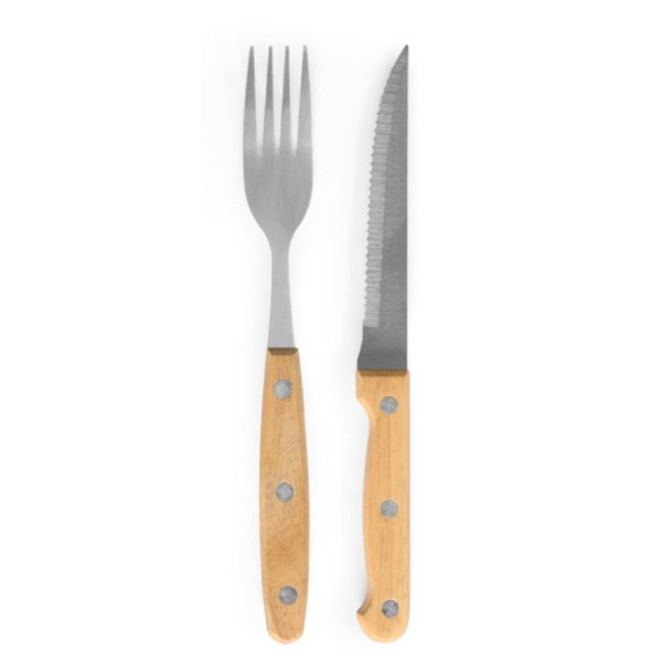 Set 16 Piezas Cubiertos Madera 22x48x4 Cm