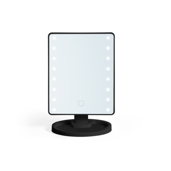 Espejo Led Rectangular Baño Negro 16,5x6,5x28 Cm