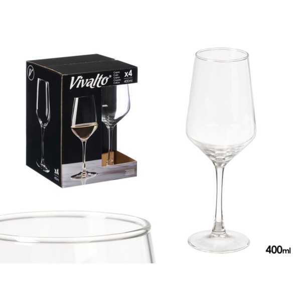 Set De 4 Copas Cónicas De Vidrio 400 ml 8x8x23,5 Cm