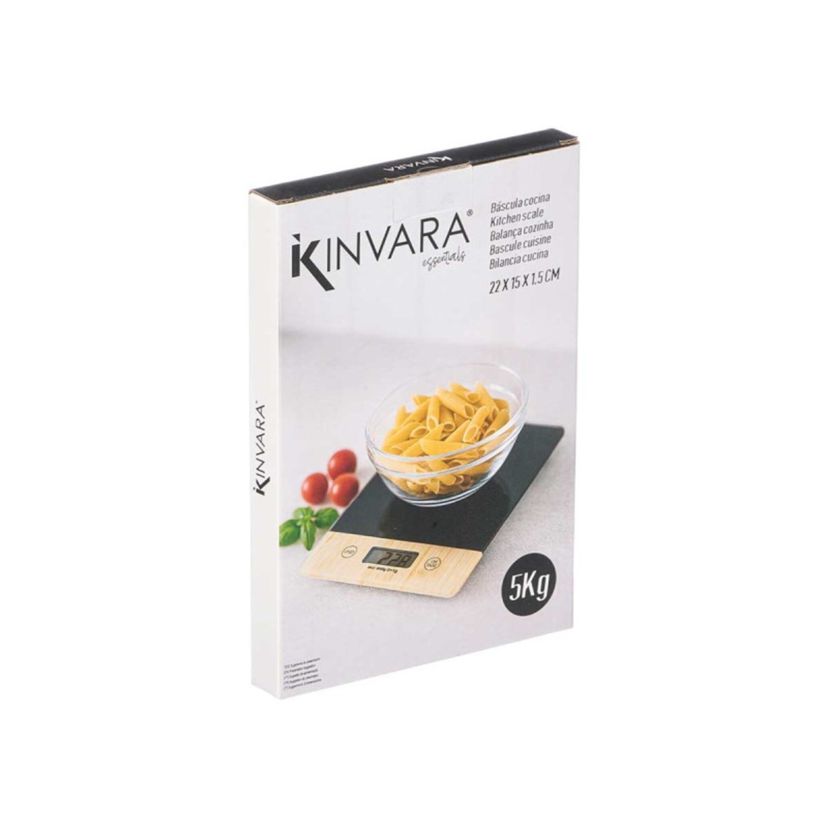 Báscula Digital De Cocina 5 Kg 15x22x1,5 Cm