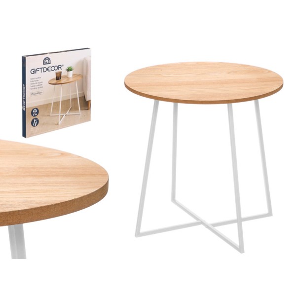 Mesa Auxiliar Patas Blancas 40x40x40 Cm