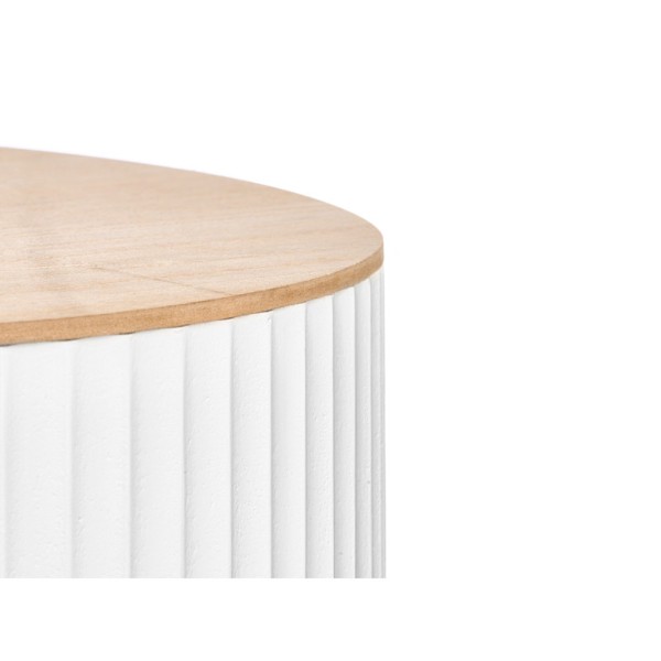 Mesa Auxiliar Ondas Blancas 38x38x47 Cm