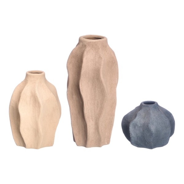 Set De 3 Jarrones Terra Ondas Surtidos 22,5x28x11,5 Cm