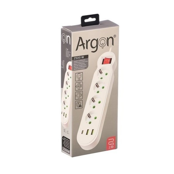 Regleta Multifunción 2500W 4 Enchufes Con Interruptor 29x5x12 Cm