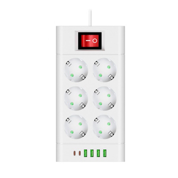 Regleta Multifunción 2500W 6 Enchufes Con Interruptor... 2