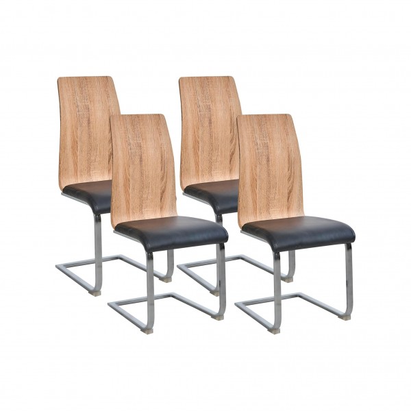 Pack de 4 Sillas Sensei Cambria-Negro 44x57x97 Cm