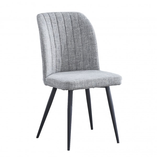 Pack de 4 Sillas Rory Tapizado Tela Gris Patas Metal... 2