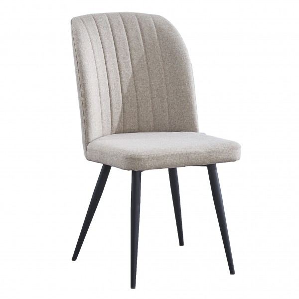 Pack de 4 Sillas Rory Tapizado Tela Beige Patas Metal... 2