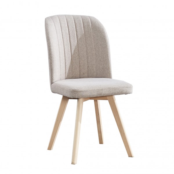 Pack de 4 Sillas Lane Tapizado Tela Beige Patas Madera... 2