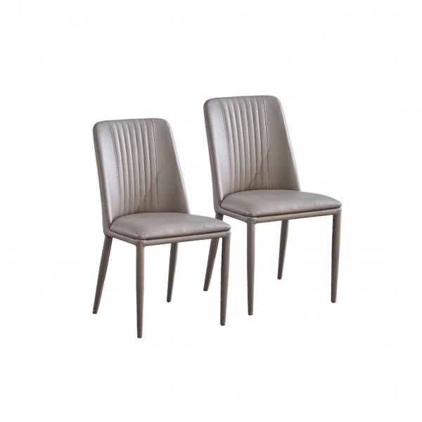 Pack de 2 Sillas Tapizadas Polipiel Rowena Latte Patas...
