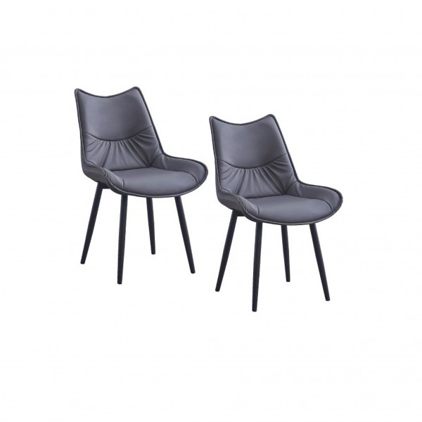 Pack de 2 Sillas Calista Tapizadas PU Gris Patas...