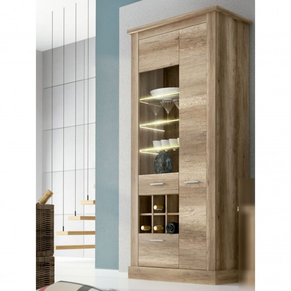 Vitrina Alta Chellén con Luz LED Cañón 96x41,8x201,6 Cm