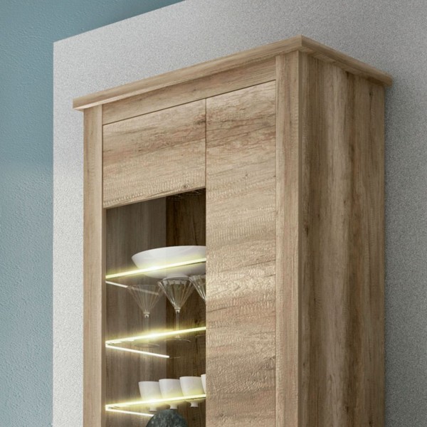 Vitrina Alta Chellén con Luz LED Cañón 96x41,8x201,6 Cm