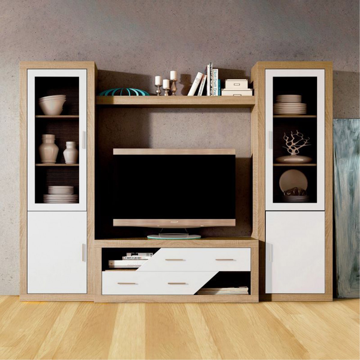 Vitrina Lara 1 Puerta Cristal Cambria-Blanco...