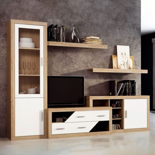 Vitrina Lara 1 Puerta Cristal Cambria-Blanco 60x34,6x193,2 Cm