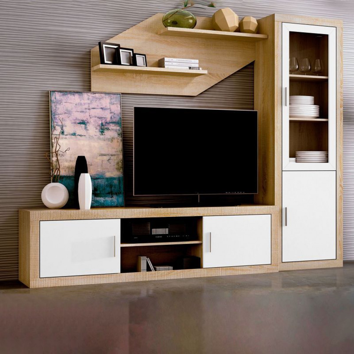 Vitrina Lara 1 Puerta Cristal Cambria-Blanco...