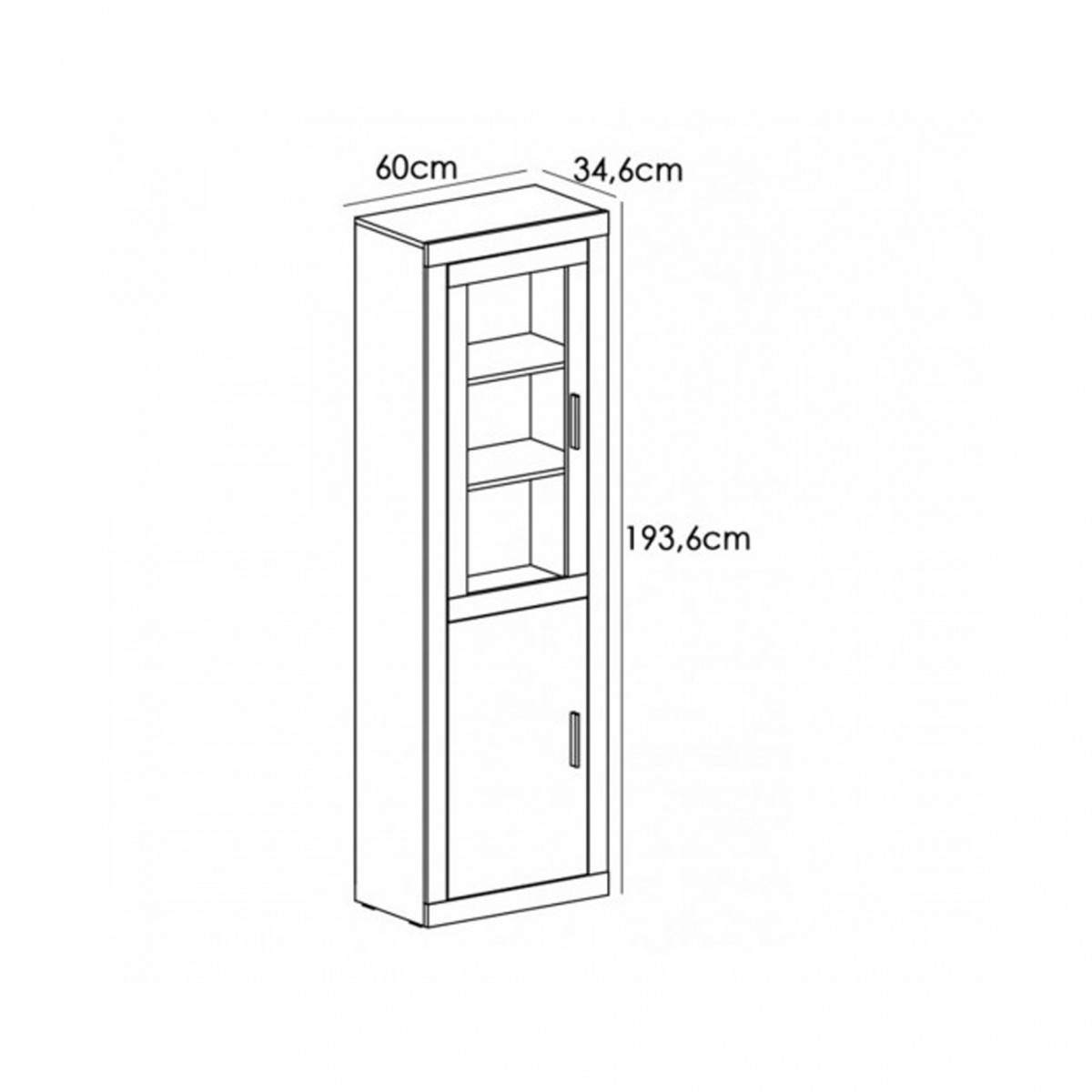 Vitrina Lara 1 Puerta Cristal Cambria-Blanco...