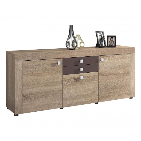 Aparador 3 Puertas + 2 Cajones Julieta Cambria-Chocolate...