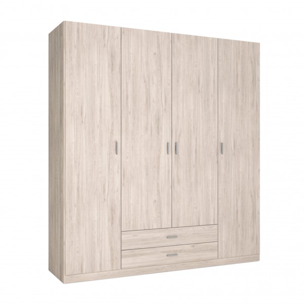 Armario Roma 4 puertas y 2 cajones Sahara 198x53x216 Cm