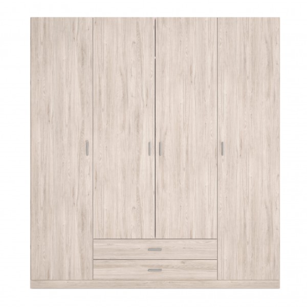 Armario Roma 4 puertas y 2 cajones Sahara 198x53x216 Cm 2