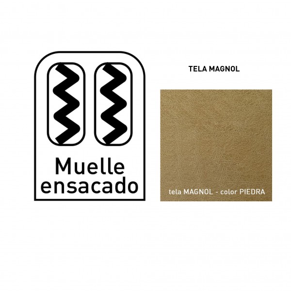 Sofá 3 Plazas 3 Asientos EPI Tapizado Mangol Piedra... 2